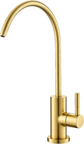 Gold Reverse Osmosis Faucet Kicimpro Kitchen Water Filter Faucet Non-Air-Gap Drinking Water Bar Faucet 304 Stainless Steel Gold Finish Lead-Free