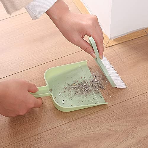 (Pack of 2 Mini Desktop Plastic Sweep Cleaning Brush Keyboard Brush Small Broom Dustpan Set with Hanging Hook
