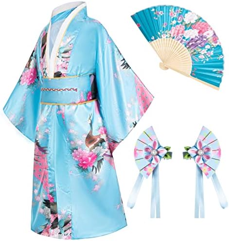 Japanese Traditional Dress Kimono Robe for Kids Girls Costume