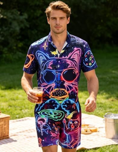 RAISEVERN Mens Romper Male Zipper Shorts Sleeve One Piece Bro Outfits