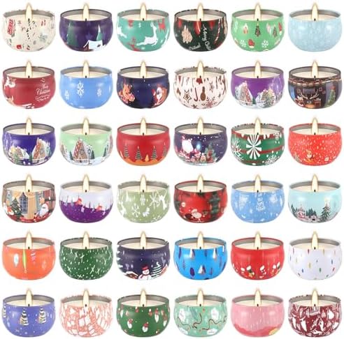 36 Packs Christmas Scented Candles,2.5oz Soy Wax Candles
