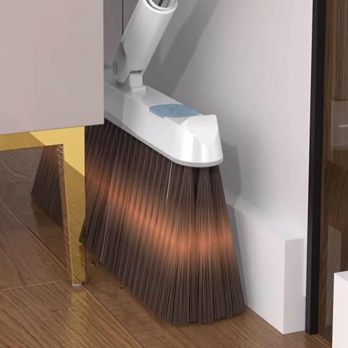 Modern Standing Dustpan and Broom with Long Handle Cleaning Supplies Upright Dustpan Combo Set for Home Convenient