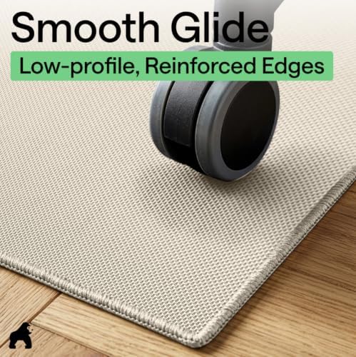 GORILLA GRIP Office Chair Mat for Hard Floors, Under Desk Rug, 58x46 Taupe