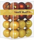 Bronze & Gold 3.2" Large Christmas Balls - Christmas Tree Decoration Ornaments Shatterproof Hanging Balls for Birthday Halloween Holiday Wedding Decorations Set of 24pcs
