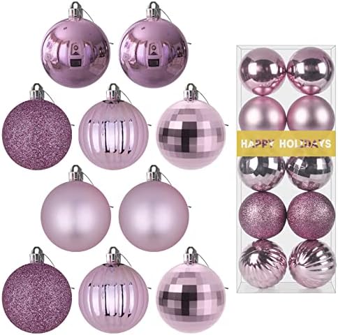 Lavender Purple 3.2" Large Christmas Balls - Christmas Tree Decoration Ornaments Shatterproof Hanging Balls for Birthday Halloween Holiday Wedding Decorations Set of 10pcs