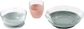 BEABA 3-Piece Glass Meal Set with Suction Pads, Toddler Plate and Baby Bowls with Suction, Non Slip Kids Dinnerware Set, 2.5x Stronger than Regular Glass, Eucalyptus