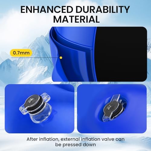 Raxurt Inflatable Snow Sled, 0.7mm Heavy Duty Snow Tube for Kids & Adults