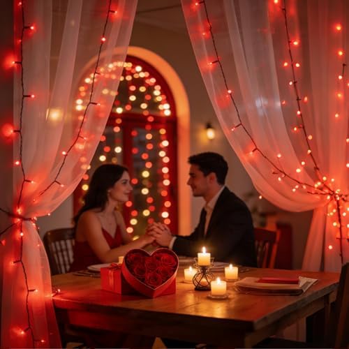 WUXYIYANG 340 LED 90FT Red Valentine Lights, 12 Pro Modes and Timer Memory