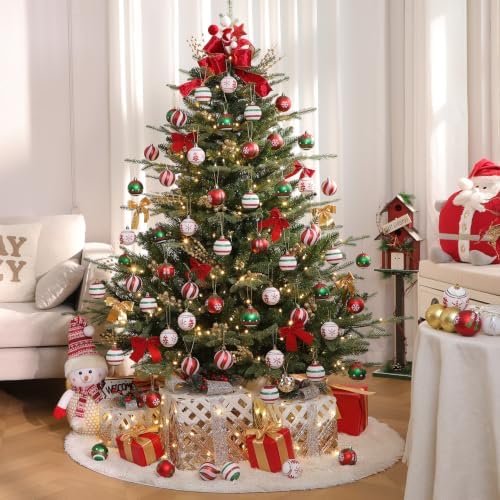 SHareconn 30ct 2.36 Inch Christmas Tree Balls Ornaments,Red and Green White