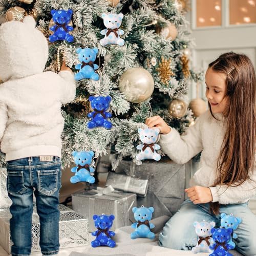 Haull 18 Pcs Winter Snowflake Stuffed Animals Plush Bears Bulk