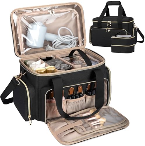 GDNasist Large Makeup Bag, Portable Travel Makeup Bag Organizer