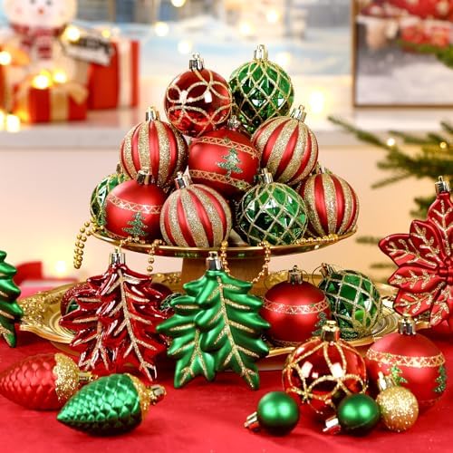 SHareconn 106 PCS Christmas Ball Ornaments for Christmas Tree Decorations