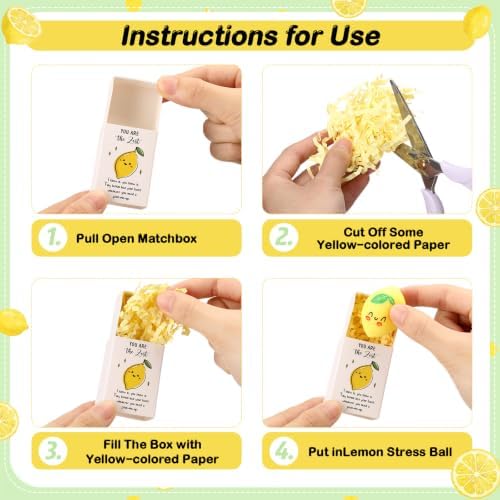 24 Sets Positive Gifts Lemon Party Favors with Support Boxes