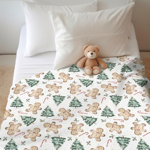 Sweet Christmas Trees Baby Blankets for Boy Girl Merry Christmas Treats Candy Fir Leaves Soft Flannel Nursery Bed Throws for Infant Toddler Crib Winter Holiday Swaddle Receiving Blankets 30x40inch
