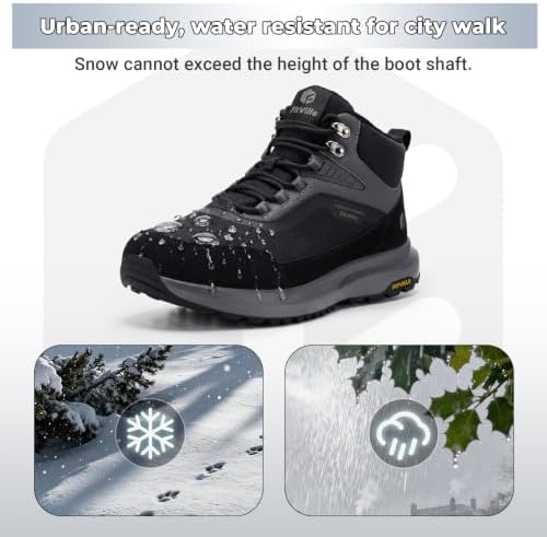 FitVille Men's Winter Boots,Extra Wide Width Thick Fur Lined Snow Boots