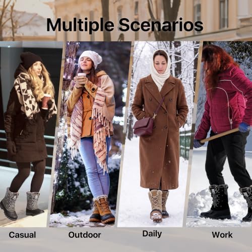 FREE SOLDIER Women's Waterproof Winter Cold Weather Snow Boots for Women Outdoor Fashion Duck Boots Comfortable Insulated