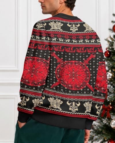 34HD Ugly Xmas Sweater–Funny Knit Christmas Sweater for Women & Men 2025, Long Sleeve Crewneck Holiday Pullover, Unisex Gift