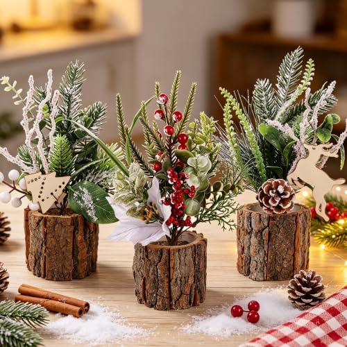 winemana Christmas Table Decorations Indoor Xmas Centerpieces Decor, 3 Pack