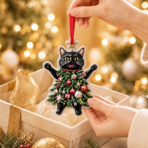 2026 Merry ChristmasWinter Ornament - Screaming Cat Christmas Decoration 3D Animal Decorations for Christmas Trees, Holiday Ornament, Holiday Party Gifts, Gift Ideas & Xmas Gift