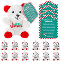 Poen Jesus Cane Plush Toy White Red Christmas Religious Decoration