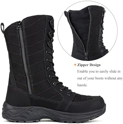 FW FRAN WILLOR Women's Waterproof Winter Snow Boots Warm Comfortable with Side Zipper - 2026 Fashion Lightweight Hiking boots for Cold Weather Insulated Mid Calf Military Booties
