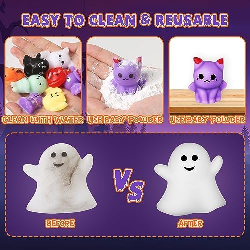 OCHIDO Halloween Party Favors for Kids-60Pack Halloween Squishy Toys Bulk