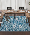 chakme Office Chair Mat for Hardwood Floor, 72"x48" Easy Glide Computer Desk Mat Protector for Rolling Chair Under Desk Rug Nonslip Backing, Machine Wash, (Blue Flowers)