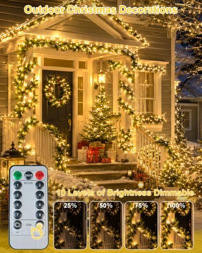 2 Pack 200 LED Remote Contral Battery Operated String Lights, Twinkle Light