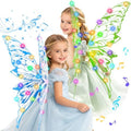 Light Up Fairy Wings for Girls, 2 Packs Electric LED Butterfly Wings Fairy Costume, Fairy Wings Kids Dress Up Toys, 3 Wearing Styles Pretend Play Toys for Halloween Christmas Birthday Gifts Ages 3+