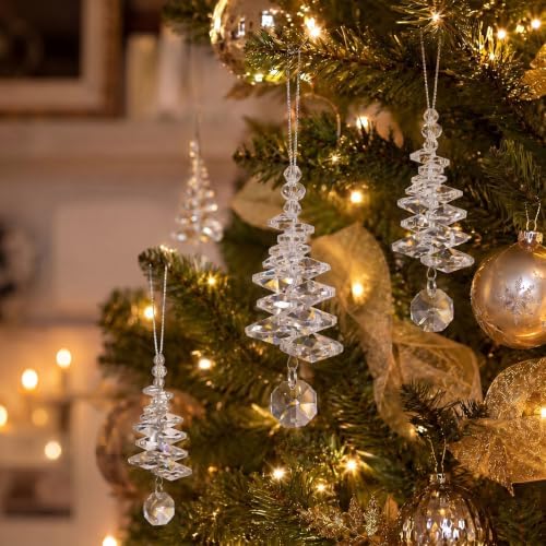 12 Pcs Christmas Tree Decoration Crystal Hanging Ornaments