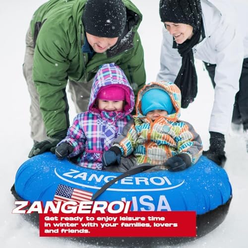 Snow Tube for Sledding Snow Tubes Heavy Duty Snow Tube for Kids Adult Snow Sled Sledding Tube Inflatable Snow Tubes for Kids Towable Rubber Snows Tube with Cover