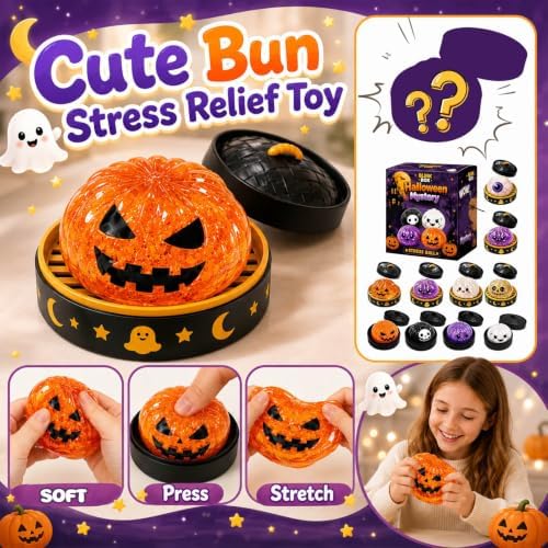 Halloween Dumpling Squishy Stress Relief Fidget Toys，#08-1pcs-3.35in