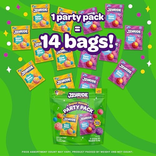 JOYRIDE Super Novas Party Pack - Healthy Candy, 3-Pack Variety