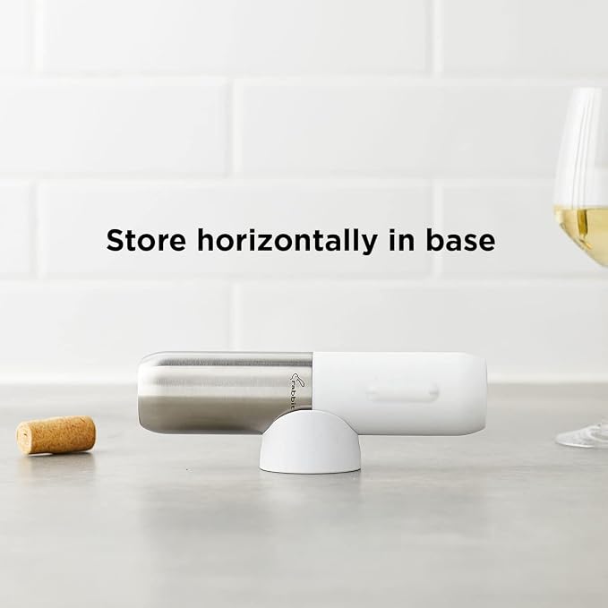 Rabbit Compact Electric Wine Opener - Electric Corkscrew with Built-In Foil Cutter, Rechargeable and Portable, Easy Wine Bottle Opening