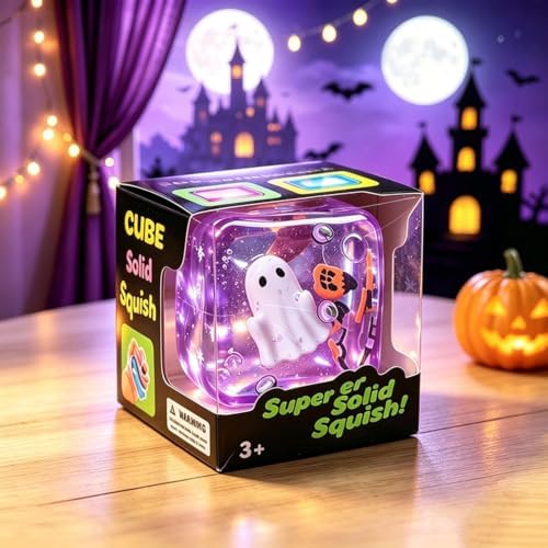 Halloween Ghost Bao Glitter-Squishy Stress Balls with Steamer Halloween Skull Slow-Rise Basket Stuffer Party Favors & Adult(#6)