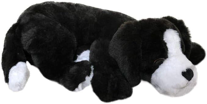Plush Heartbeat Toy - Calming Anxiety Relief Toys for Puppies and Kittens - Heartbeat in a Soft Comforting Pet Plush for Dogs and Cats (Black and White)