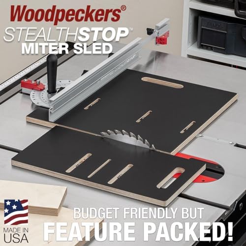 Woodpeckers StealthStop Miter Sled, An Accurate, Versatile, Easily Adjusted Cross-Cut Sled
