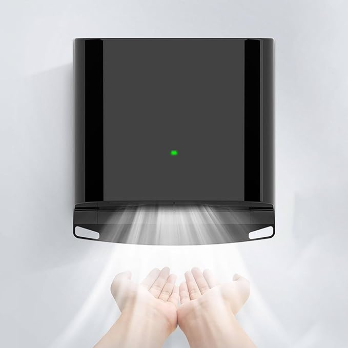 Compact Hand Dryer, Electric Hand Dryer, High Speed Automatic Hand Dryer, Commercial or Household, Toilet Hand Dryer.Abs Housing.1250w,Black