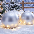 Threan 12 Inch Silver Matte Large Christmas Ball Ornament