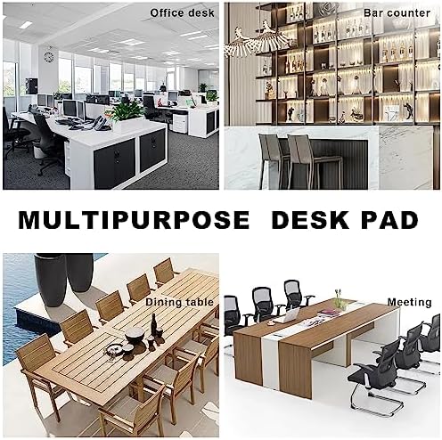 CENNBIE MAX220 86.6" x 39.4" Leather Desk Mat Protector, Extra Large Leather Desk Pad for Full Desk - XXL Super Large Mouse Pad (Black)