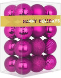 Fuchsia 3.2" Large Christmas Balls - Christmas Tree Decoration Ornaments Shatterproof Hanging Balls for Birthday Halloween Holiday Wedding Decorations Set of 24pcs