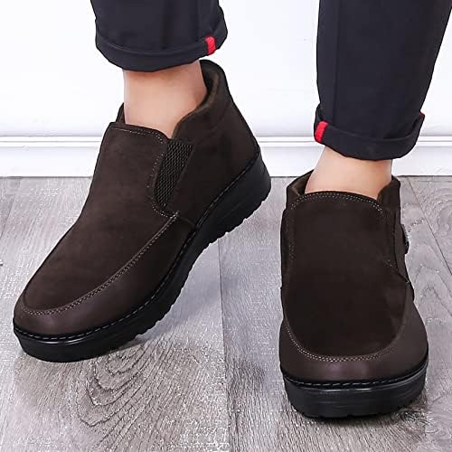COSIDRAM Mens Shoes Winter Snow Boots Slip On Warm Cotton Padded Loafers