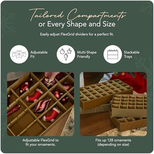 Covermates Adjustable Ornament Storage Bag, 25.5" W x 13" D x 18.5" H, Red