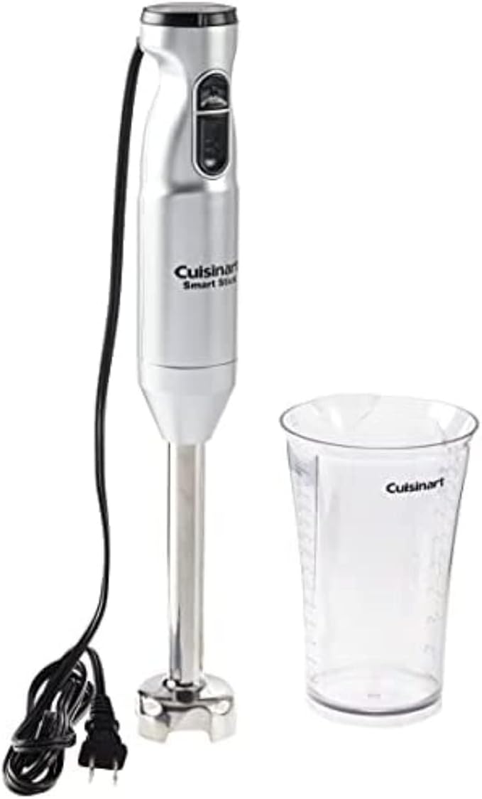 Cuisinart Smart Stick Two-Speed Corded Hand Blender, Powerful Immersion Blender with 300-Watt Motor Blends Shakes, Smoothies, Puree, Baby Food, Soups & Sauces, CSB-175SVP1, Silver