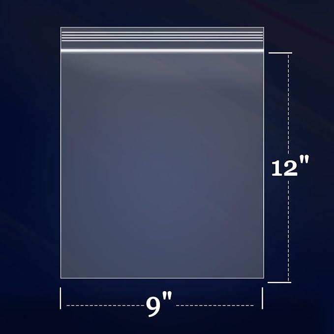 iMailer - 500 Count - 9" x 12" Zip Bags - Clear Reclosable Zip Plastic Poly Bags with Resealable Lock Seal Zipper for Art Prints, A4, Letter Sized Documents, Clothing
