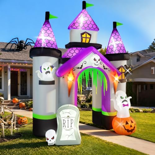 Kalolary 12.5FT Tall Halloween Inflatables Archway Haunted House Castle