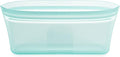 Zip Top Reusable Food Storage Bags | Snack Bag [Teal] | Silicone Meal Prep Container | Microwave, Dishwasher and Freezer Safe | Made in the USA