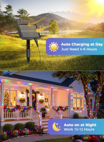Minetom Solar Christmas Lights Outdoor Waterproof,4Pack Total 160FT 400 LED