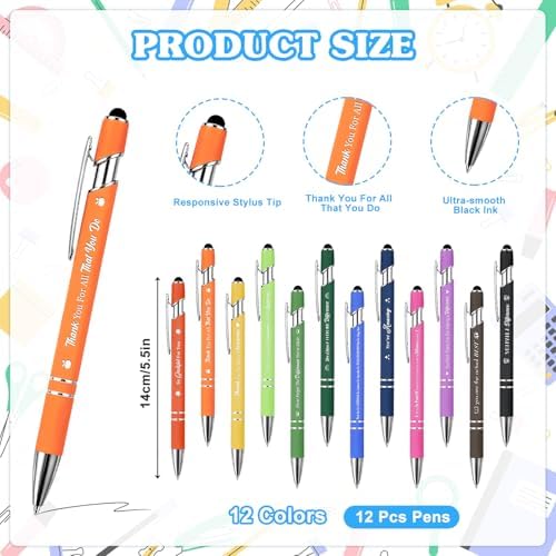 12 Set Employee Appreciation Gifts Bulk Team - 12Pack Coffee Cup Notepad+12 Ballpoint Pens+ 12 Drawstring Gift Bags, Bulk Gifts for Coworkers/Staffs/Teachers/Christmas