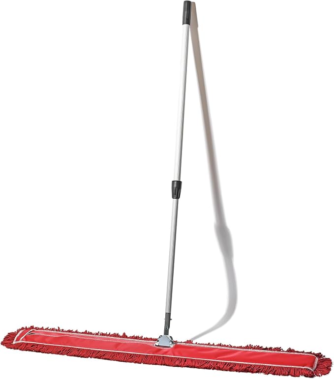 48 Inch Red Commercial Dust Mop & Floor Sweeper with Extendable Handle – Mop for Hardwood, Tile, and Concrete Floor Cleaning